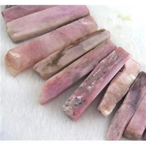 pink Opal jasper bead, stick, approx 20-60mm