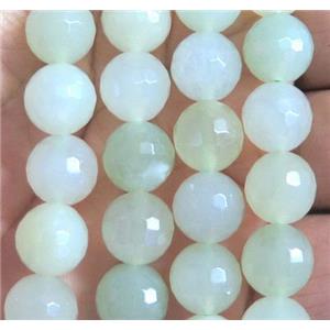 New Mountain Jade Beads, faceted round, approx 14mm dia, 15.5 inches