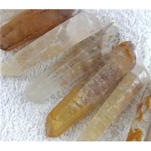 citrine stick beads, yellow, freeform, approx 30-50mm