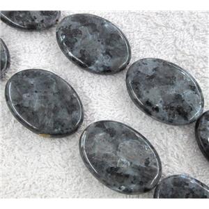 Labradorite bead, flat oval, approx 25x35mm