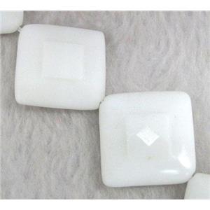 porcelain beads, corner-drilled square, faceted, approx 20x20mm, 15.5 inches