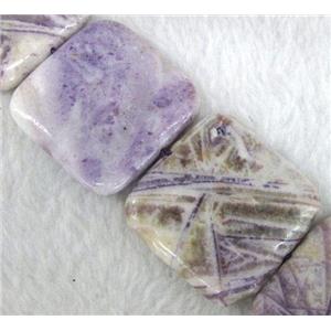 purple jasper beads, square, approx 30x30mm, 15.5 inches