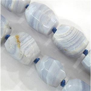 Blue Lace Agate beads, faceted freeform, approx 15-20mm, 15.5 inches