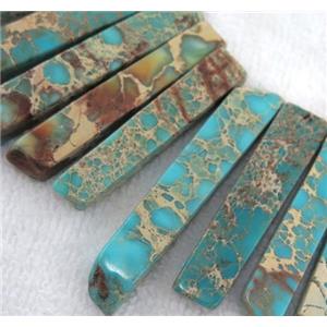 Imperial jasper beads collar, stick, aqua, top dilled, approx 20-60mm