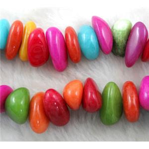 colorful jade opal bead, erose, approx 13x25mm