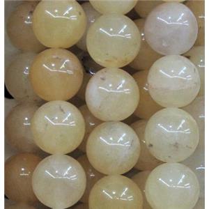 yellow jade bead, round, approx 6mm dia, 62pcs per st