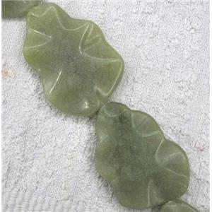 green aventurine bead, cucurbit, approx 35x45mm, 7pcs per st