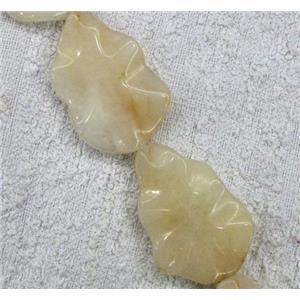 yellow jade bead, cucurbit, approx 25x40mm, 10pcs per st