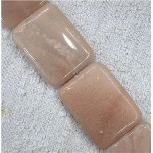 pink venturine bead, rectangle, approx 30x40mm, 10pcs per st