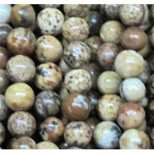 picture jasper beads, tiny, round, approx 3mm dia, 130pcs per st