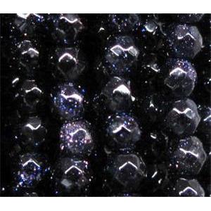 Blue SandStone beads, tiny, faceted round, approx 3mm dia, 130pcs per st