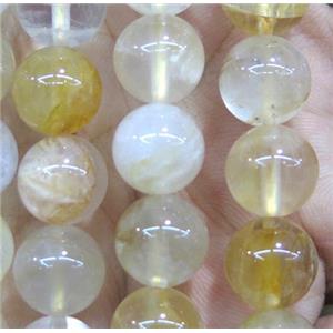 yellow Iron-Quartz beads, round, approx 8mm dia, 15.5 inches