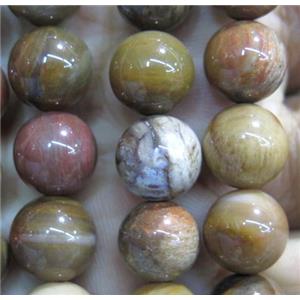 wooden Petrified Jasper beads, round, approx 6mm dia, 15.5 inches