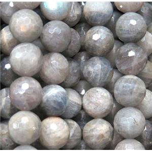 Labradorite bead, faceted round, approx 10mm dia, 15.5 inches