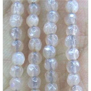 tiny Pink Moonstone Beads, faceted round, approx 3mm dia