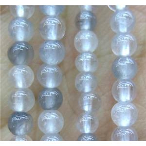 tiny round Cloudy Quartz Beads, approx 3mm dia