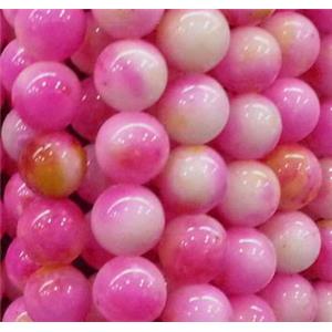 round Irisated Jade beds, hotpink, 6mm dia, approx 62pcs per st