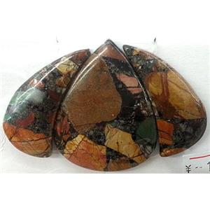 Picasso Jasper Teardrop Pendant Multicolor, approx 17-42mm