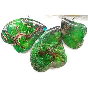 Green Imperial Jasper Teardrop Pendant, approx 20-45mm