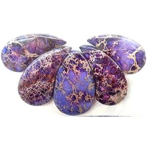 Purple Imperial Jasper Teardrop Pendant, approx 17-42mm