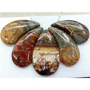 Picasso Jasper Teardrop Pendant, approx 17-42mm