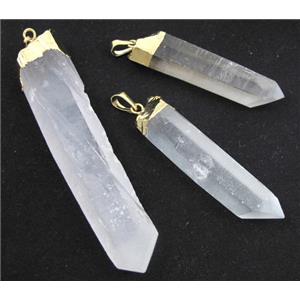 clear quartz pendant, freeform, approx 12-70mm