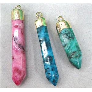 mixed clear quartz pendants, bullet, approx 6-12mm x 30-50mm