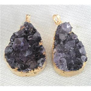 druzy amethyst pendant, approx 20-40mm