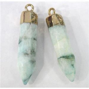 clear quartz bullet pendant, approx 6-12mm x 30-50mm