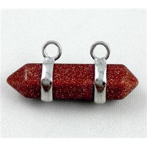 gold sandstone pendant with 2-holes, bullet, approx 10-30mm