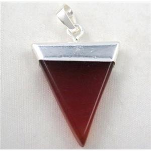 red agate pendant, triangle, approx 25-35mm