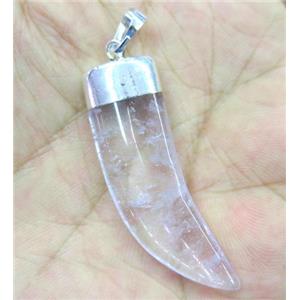 Clear Quartz horn pendant, approx 12-40mm