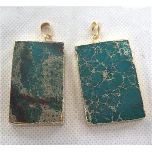 green Sea Sediment Jasper pendant, rectangle, approx 20-50mm