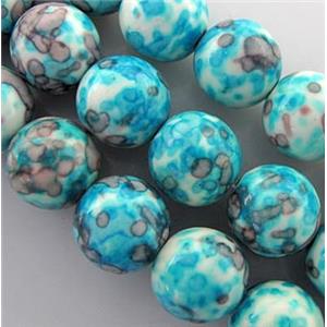 rainforest stone beads, aqua, stability, round, 18mm dia, approx 22pcs per st