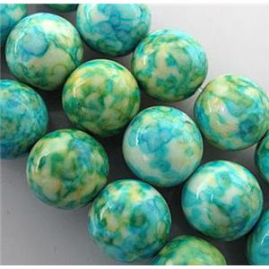 rainforest jasper beads, aqua, stability, round, 6mm dia, approx 66pcs per st