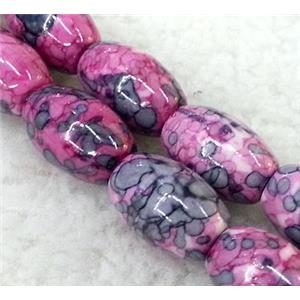 Rain colored stone bead, stability, 8x14mm, approx 28pcs per st