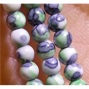 round Rainforest Stone beads, colorful, stability, approx 3mm dia, 15.5 inches