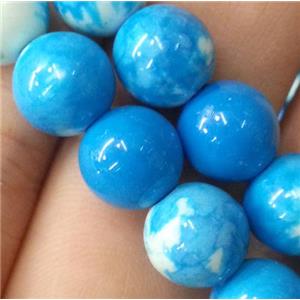 blue Rainforest stone bead, round, stability, approx 8mm dia, 15.5 inches