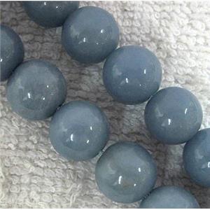 round Angelite Beads, grey-blue, approx 6mm dia