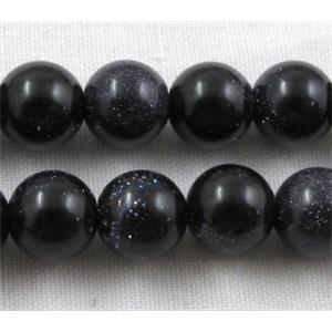 Blue Goldstone, AA Grade, Round, 6mm dia, approx 65pcs per st.