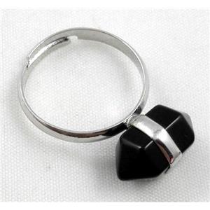 black onyx ring, bullet, approx 10-16mm