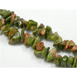 Unakite Chip Beads, freeform, 3-7mm