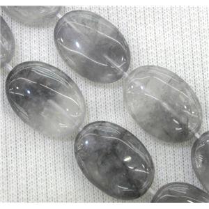 natural Cloudy Quartz beads, grey, oval, approx 15x30mm