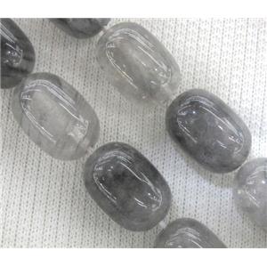 natural Cloudy Quartz bead, barrel, approx 8x16mm