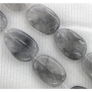 natural Cloudy Quartz beads, grey, freeform, approx 18x25mm