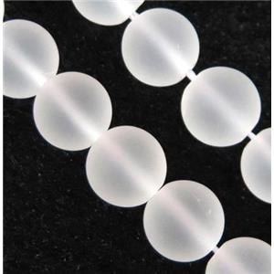 natural clear quartz beads, matte, round, approx 6mm dia