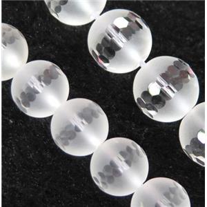 natural Clear Quartz beads, matte, round, approx 8mm dia