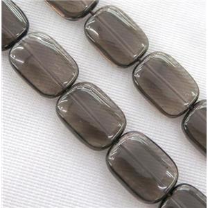 smoky quartz bead, rectangle, approx 15x20mm