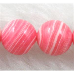 red stripe Gemstone bead, Round, 8mm dia,50pcs per st