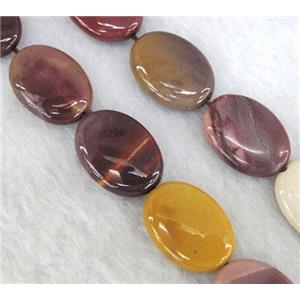 Mookaite stone Beads, flat oval, approx 12x18mm, 15.5 inches